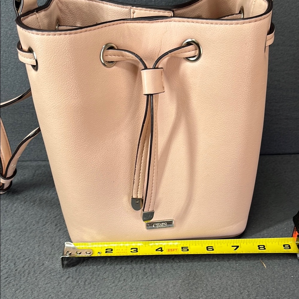 Chaps Pink Beige Crossbody Bucket Bag - Picture 16 of 16